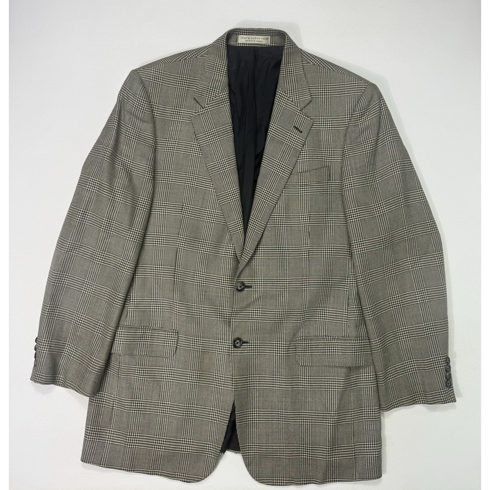 John Nordstrom Blazer Silk Wool Men's Size 44L Jacket Houndstooth E Thomas